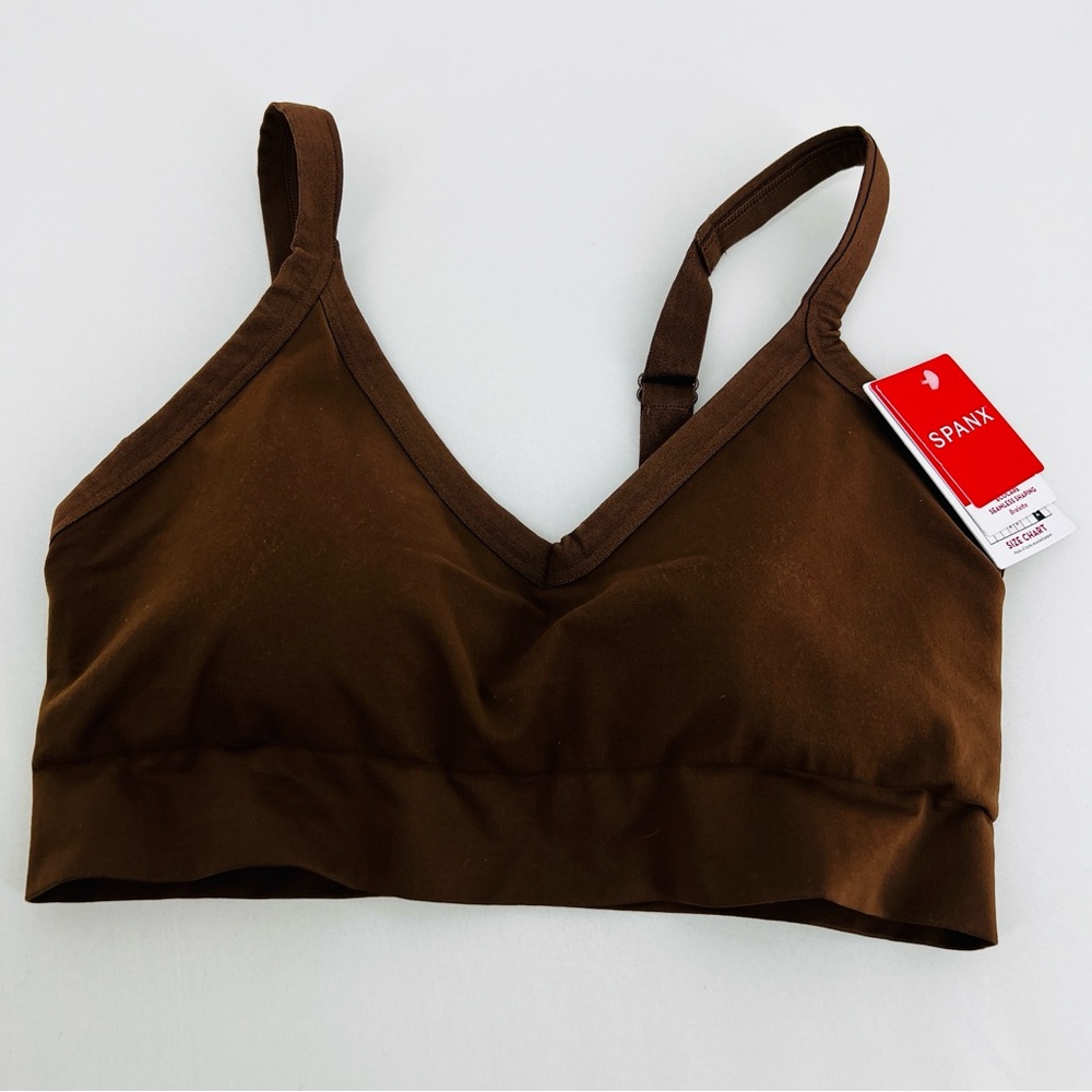 Spanx SPANXsmooth EcoCare Seamless Shaping Longline Bralette Chestnut Brown - XL